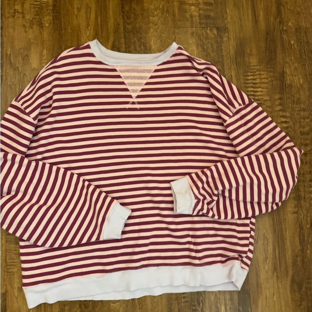 We The Free Pink and White Striped Knit